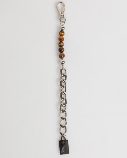 Dolce & Gabbana Silver Chain Brass Beaded Lobster Clasp Logo Men Bracelet