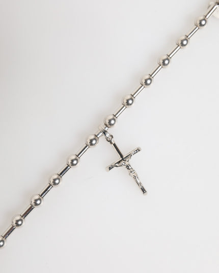 Dolce & Gabbana Silver Tone Brass Chain Religious Cross Pendant Necklace