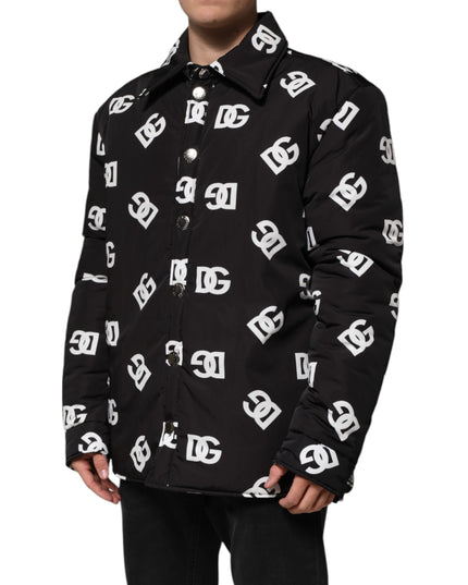 Dolce & Gabbana Black DG Monogram Nylon Windbreaker Jacket