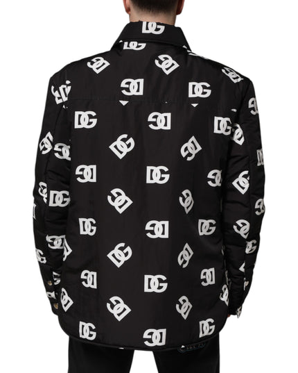Dolce & Gabbana Black DG Monogram Nylon Windbreaker Jacket