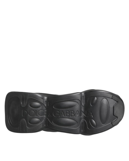 Dolce & Gabbana Black Slip On Wave Low Top Men Sneaker Shoes