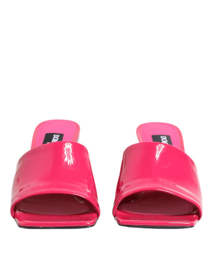 Dolce & Gabbana Pink Open Toe Block Heel Mules Sandals Shoes