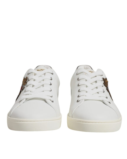 Dolce & Gabbana White Sacred Heart Men Low Top Sneakers Shoes