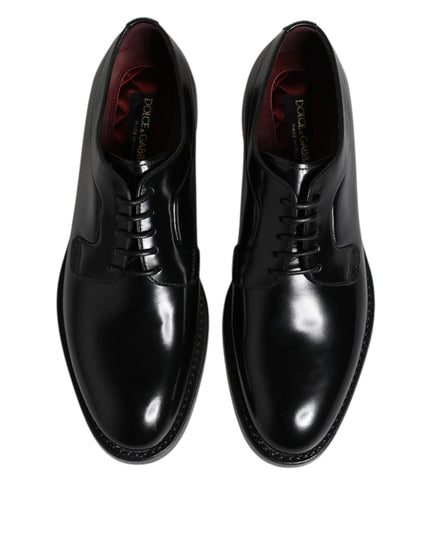 Dolce & Gabbana Black Calf Leather Lace Up Dress Shoes