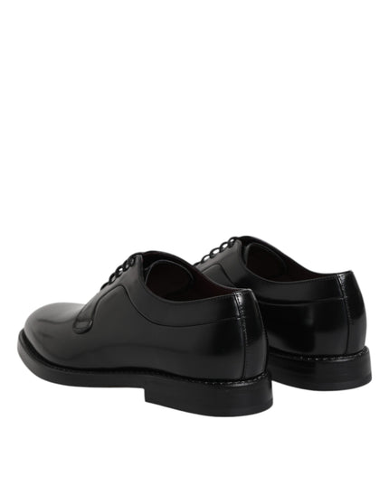 Dolce & Gabbana Black Calf Leather Lace Up Dress Shoes