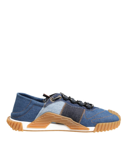 Dolce & Gabbana Blue Lace Up Low Top NS1 Sneakers Shoes