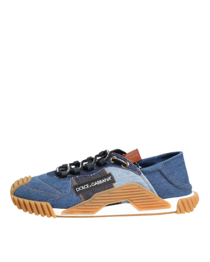 Dolce & Gabbana Blue Lace Up Low Top NS1 Sneakers Shoes