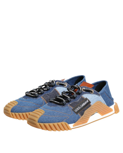 Dolce & Gabbana Blue Lace Up Low Top NS1 Sneakers Shoes