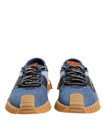 Dolce & Gabbana Blue Lace Up Low Top NS1 Sneakers Shoes