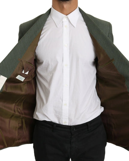 Romeo Gigli Green Linen Blazer One Piece Single Breasted Jacket