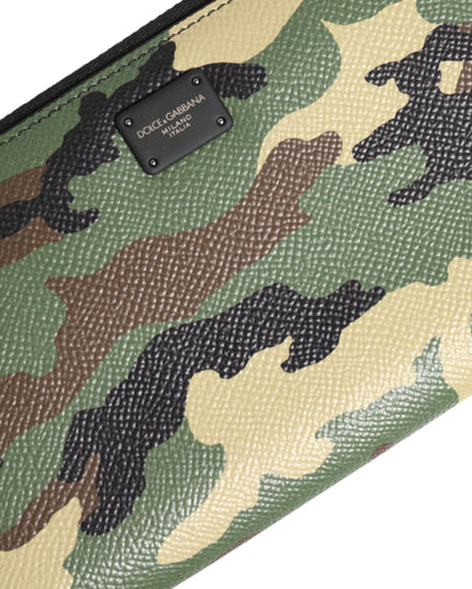 Dolce & Gabbana Multicolor Camouflage Logo Zip Around Continental Wallet