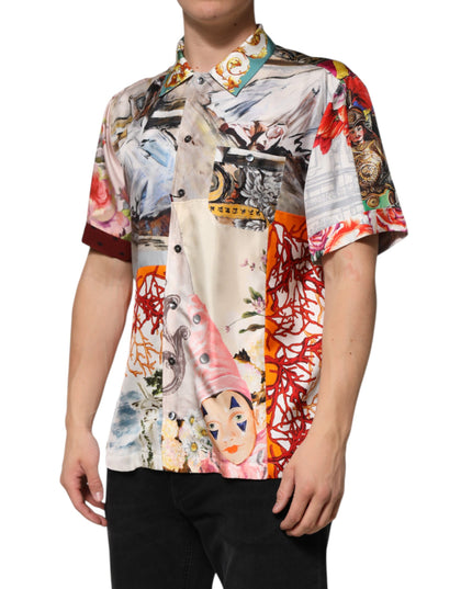 Dolce & Gabbana Multicolor Shell Print Hawaii Casual Shirt