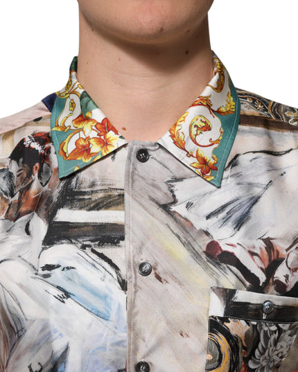 Dolce & Gabbana Multicolor Shell Print Hawaii Casual Shirt