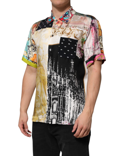 Dolce & Gabbana Multicolor Printed Button Down Casual Shirt