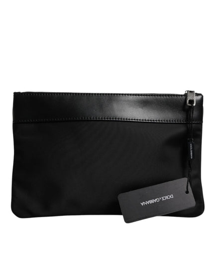 Dolce & Gabbana Multicolor Leopard Print Jacquard Logo Plaque Pouch Bag