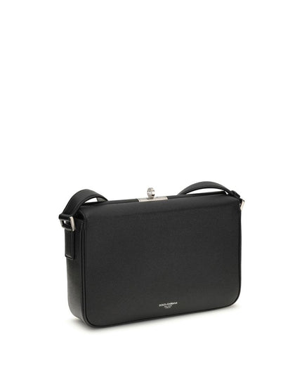 Dolce & Gabbana Black Calf Leather Bos Taurus Shoulder Bag
