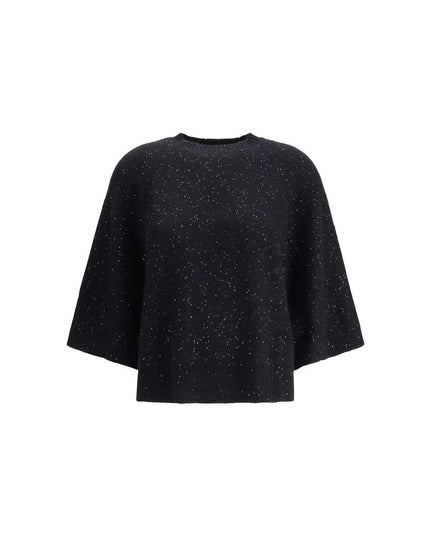 Fabiana Filippi Black Fleece Wool Sweatshirt
