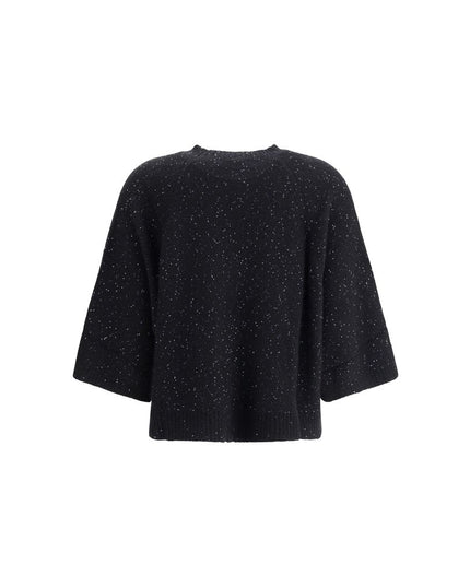 Fabiana Filippi Black Fleece Wool Sweatshirt