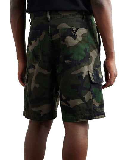 Valentino Green Cotton Cargo Shorts