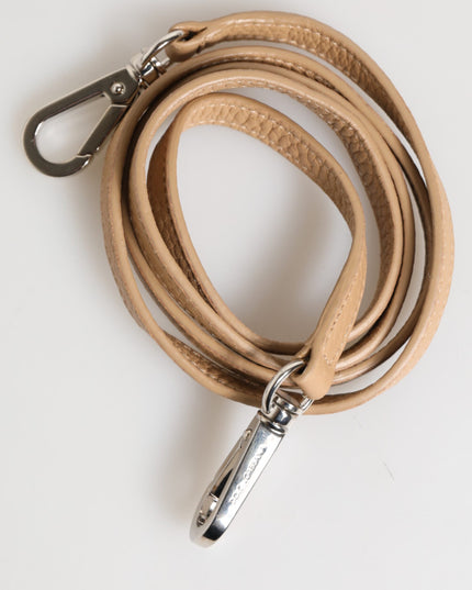 Dolce & Gabbana Beige Calfskin Leather Large Crossbody Card Holder Wallet