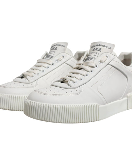 Dolce & Gabbana White Miami Leather Low Top Men Sneakers Shoes