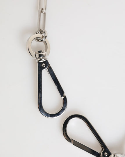 Dolce & Gabbana Silver Tone Metal Chain DG Logo Pendant Men Necklace