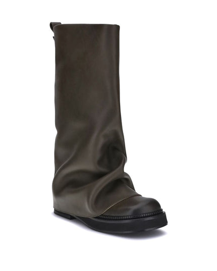 The Attico Brown Calf Leather Bos Taurus Ankle Boots