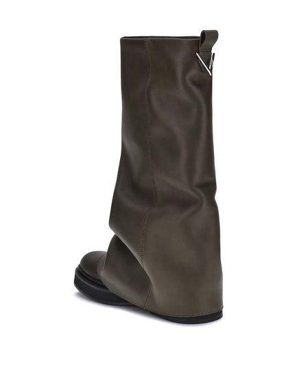 The Attico Brown Calf Leather Bos Taurus Ankle Boots