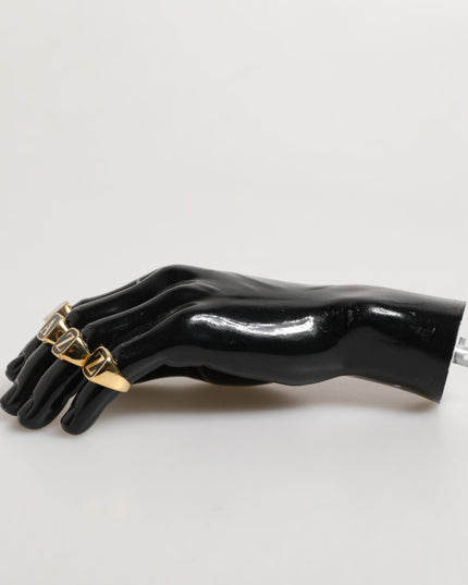 Dolce & Gabbana Gold Tone Brass JAZZ Letter Set 4 Pieces Adjustable Ring