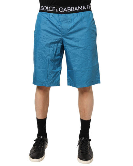 Dolce & Gabbana Blue Logo Waistband Beachwear Shorts Swimwear