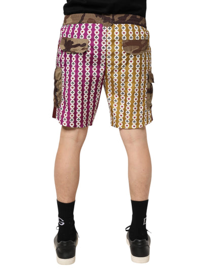 Dolce & Gabbana Multicolor Playing Card Camouflage Shorts Swimwear