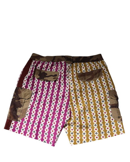 Dolce & Gabbana Multicolor Playing Card Camouflage Shorts Swimwear