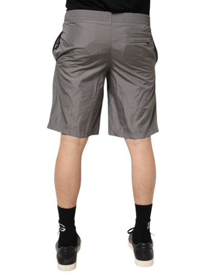 Dolce & Gabbana Light Gray Nylon Elastic Waist Shorts Swimwear