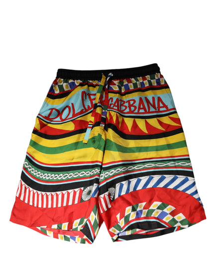 Dolce & Gabbana Multicolor Sicilian Carretto Shorts Swimwear