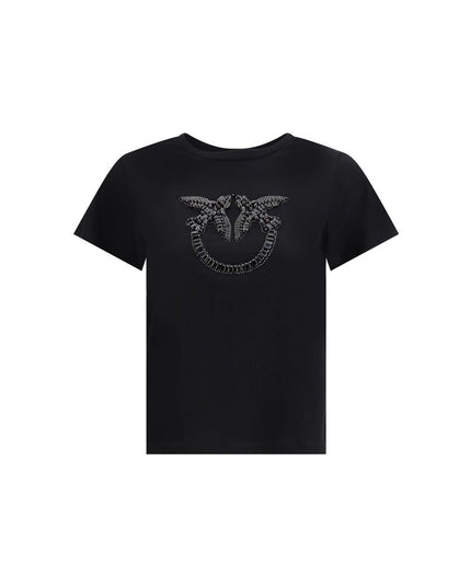 PINKO Black Cotton T-Shirt