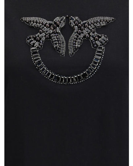 PINKO Black Cotton T-Shirt
