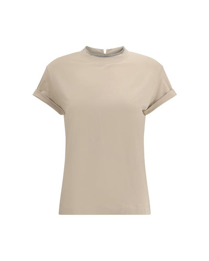 Brunello Cucinelli Beige Elastane T-Shirt