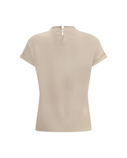 Brunello Cucinelli Beige Elastane T-Shirt