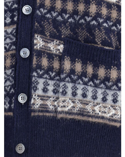 Thom Browne Blue Wool Cardigan