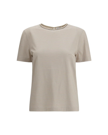 Brunello Cucinelli Beige Cotton T-Shirt