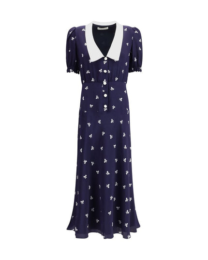 Alessandra Rich Blue Silk Casual Dress