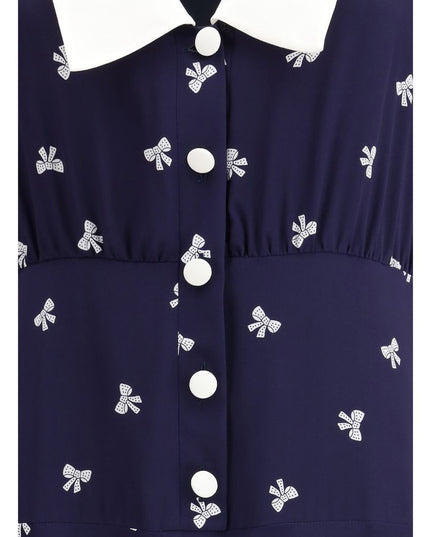 Alessandra Rich Blue Silk Casual Dress