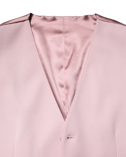 Dolce & Gabbana Pink Wool Dress Formal Men Waistcoat Vest