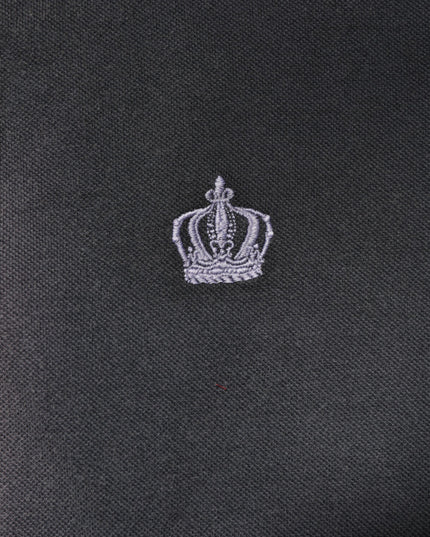 Dolce & Gabbana Gray Cotton Crown Collared Men Polo T-shirt