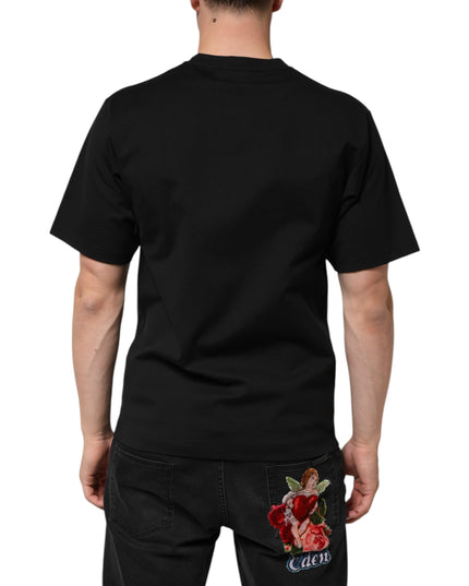 Dolce & Gabbana Black Cotton DG Logo Graffiti Short Sleeve T-shirt