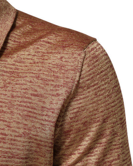 Dolce & Gabbana Brown Silk Textured Short Sleeve Polo T-shirt