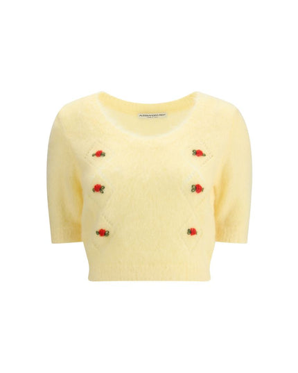 Alessandra Rich Yellow Mohair Sweatshirt