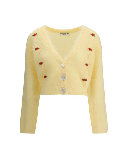 Alessandra Rich Yellow Mohair Cardigan