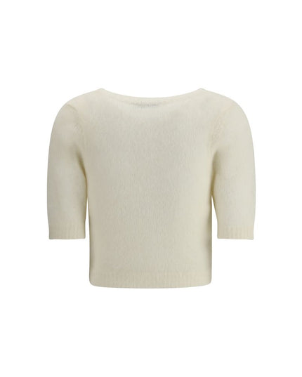 Alessandra Rich White Mohair Sweatshirt