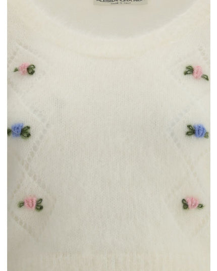 Alessandra Rich White Mohair Sweatshirt
